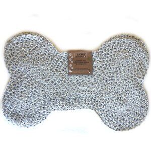 NWT Dog Pet Bowl Mat by Paws of Distinction Gray White Recucled Fibers